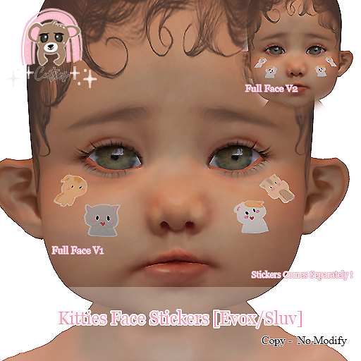 {::Cuties}  Kitty Face Stickers -evox