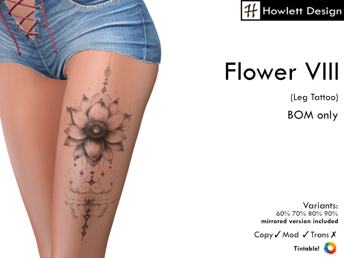 [HDesign] Flower VIII (Leg Tattoo)