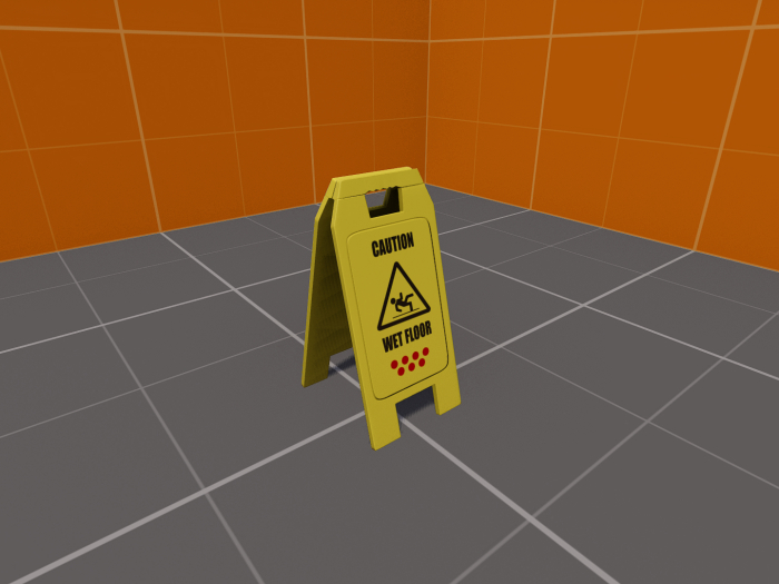 Poly Haven - Wet Floor Sign 01
