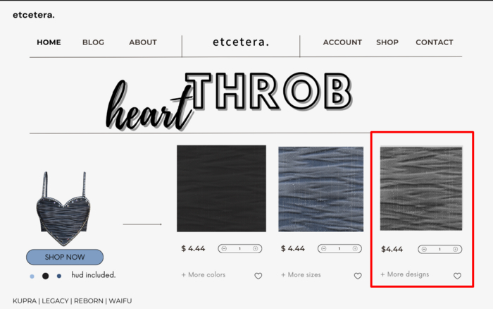 etc. - Heart Throb - Grey