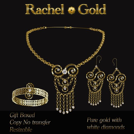 Exquisite Rachel Jewelry Set Gold Gift Box
