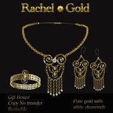 Exquisite Rachel Jewelry Set Gold Gift Box