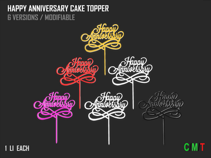 Chibby - Happy Anniversary Cake Topper (Add Me)