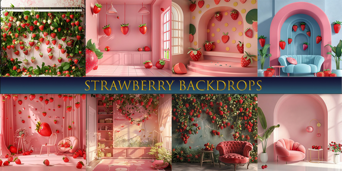 SATO - Strawberry Blogger backdrop textures