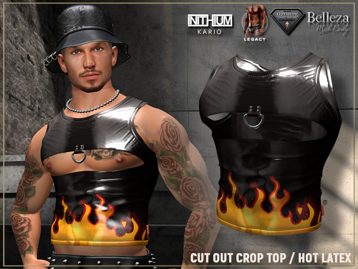[SEVENELEVEN] Cut Out Crop Top - HOT Latex