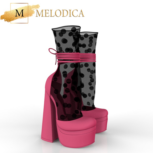 Pink Black Shoes