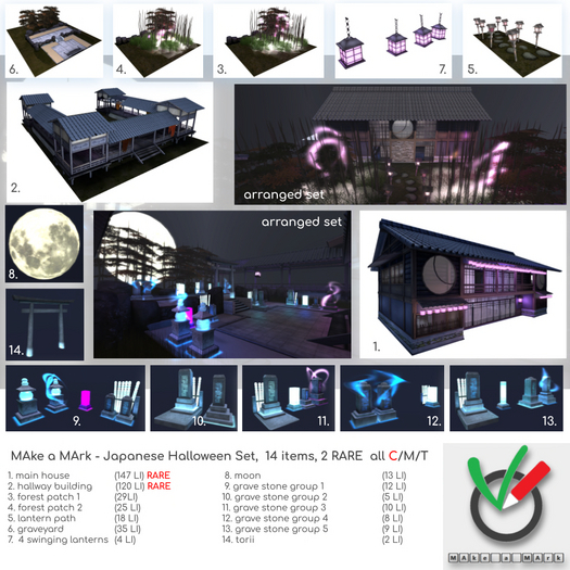 2. MAke a MArk - Japanese Halloween set - hallway building RARE