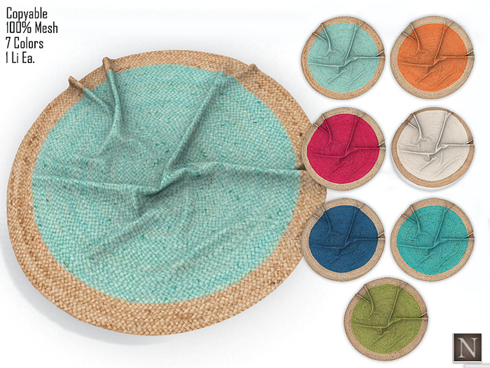 [Nerium] Wrinkled Fiber Rug Set