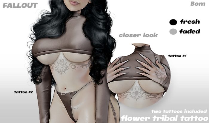 FallOut - Flower Tribal Tattoos Bom