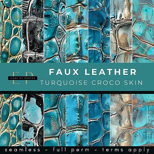 Made by Porter - Faux Leather Turquoise Crocodile Skin