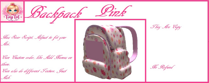 TTV Pink Flower Backpack