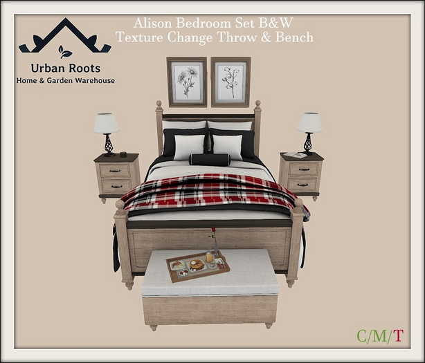 UR Alison Bedroom Set B&W (PG)