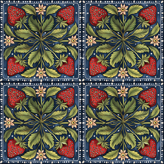 Strawberry Cluster Tile Texture