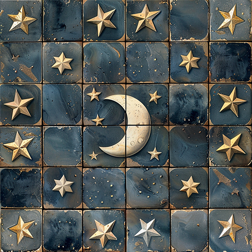 Moon and Stars Tiled Texture