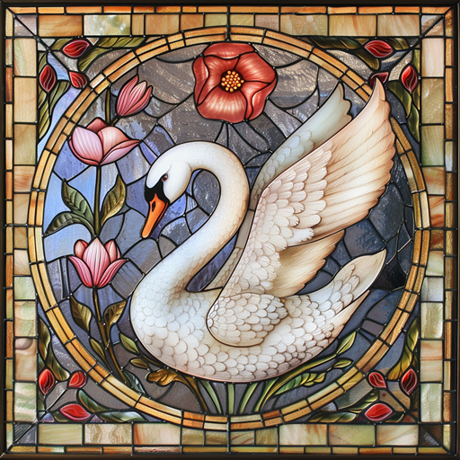 Swan Window Stained Glass