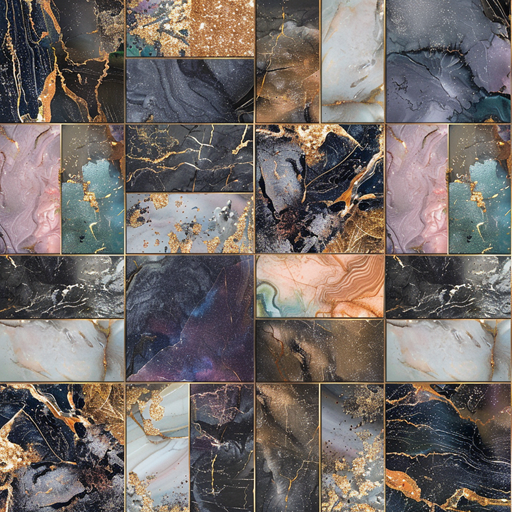 Muted Rainbow Tile Marble Texture