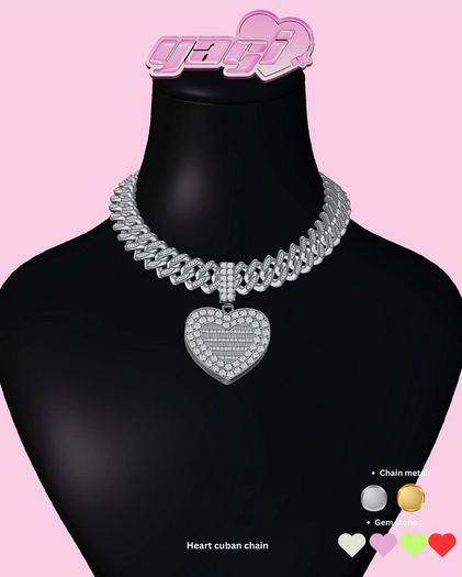 [YAGI] EMOTIONS HEART CUBAN CHAIN FATPACK