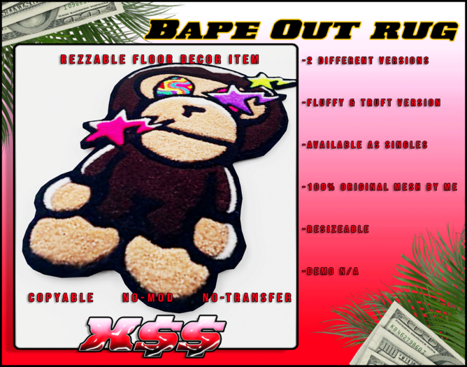 X$$. Bape Out Rug (BOXED)