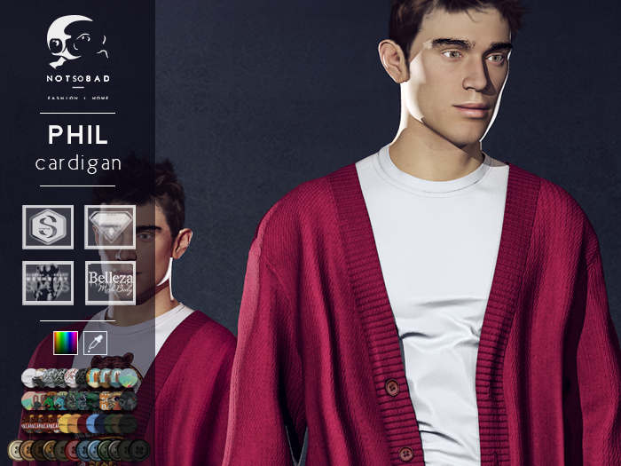not so bad . mesh . PHIL cardigan . red