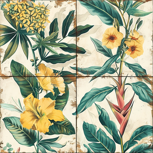 Botanical Cheer Texture Tiles Wall or Floor