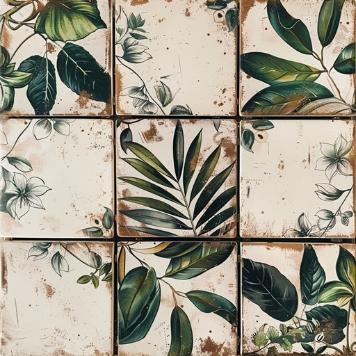 Atrium Botanical Tile Texture Tropical