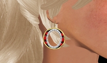 TM Gold Crystal and TF Diamonds Double Hoops Earrings  - Touch to Change Color! Like having many pairs!