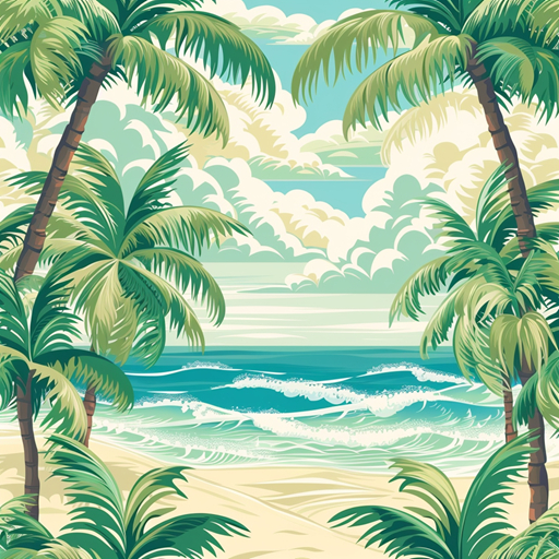 Palm Tree Tile Texture Wallpaper