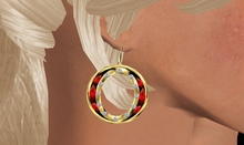 TM Gold and TF Diamonds Double Hoops Earrings  - Touch to Change Color! Like having many pairs!