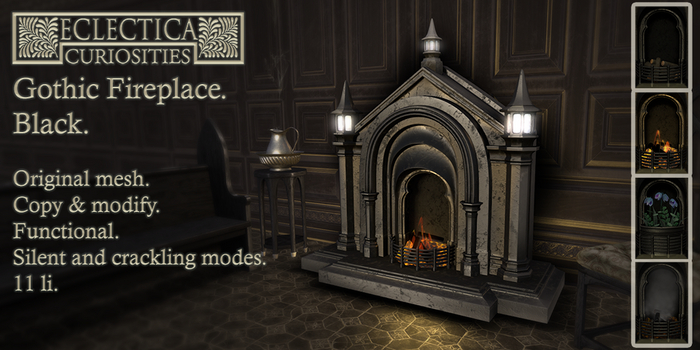 Eclectica- Gothic Fireplace- Black