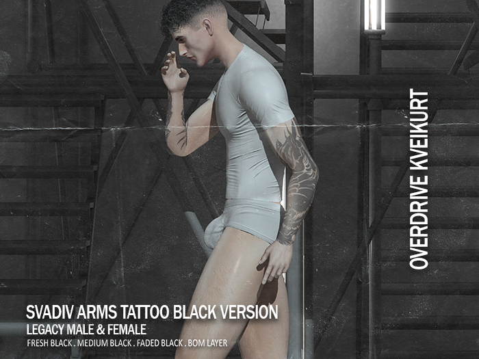 OVERDRIVE KVEIKURT  - SVADIV ARMS TATTOO BLACK VER