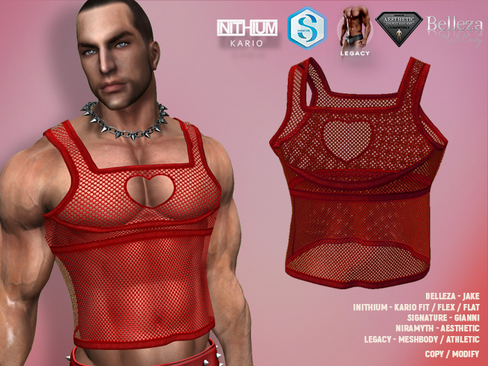 [SEVENELEVEN] Love Top - Red Mesh