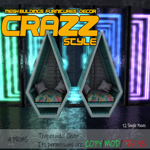 :::CR'S::: - Trapezoidal Chair 4 Prims