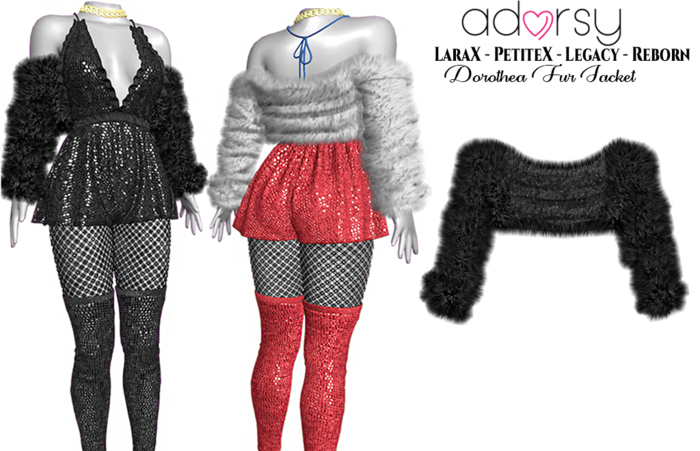 adorsy - Dorothea Fur Jacket Black - Lara X/Legacy/PetiteX/Reborn