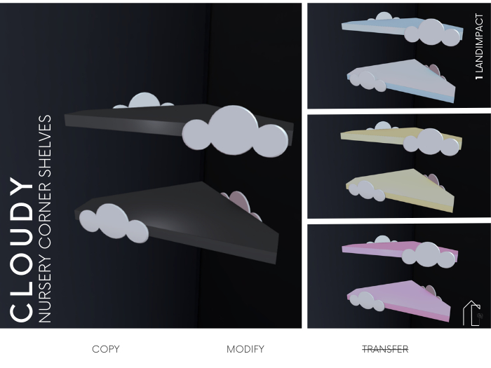 B - CLOUDY Corner Shelves