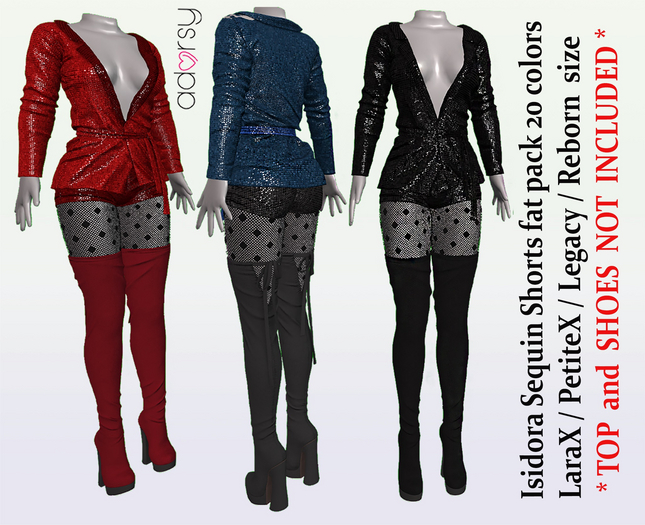 adorsy - Isidora Sequin Shorts Fatpack - Lara X/Legacy/PetiteX/Reborn