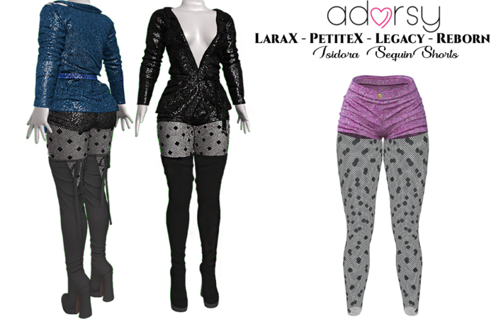 adorsy - Isidora Sequin Shorts Pink - Lara X/Legacy/PetiteX/Reborn