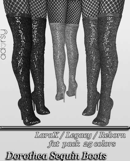 adorsy - Dorothea Sequin Boots DEMO - Lara X/Legacy/PetiteX/Reborn