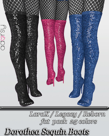 adorsy - Dorothea Sequin Boots Fatpack - Lara X/Legacy/PetiteX/Reborn