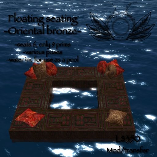 Floating seating platform - dark oriental bronze design