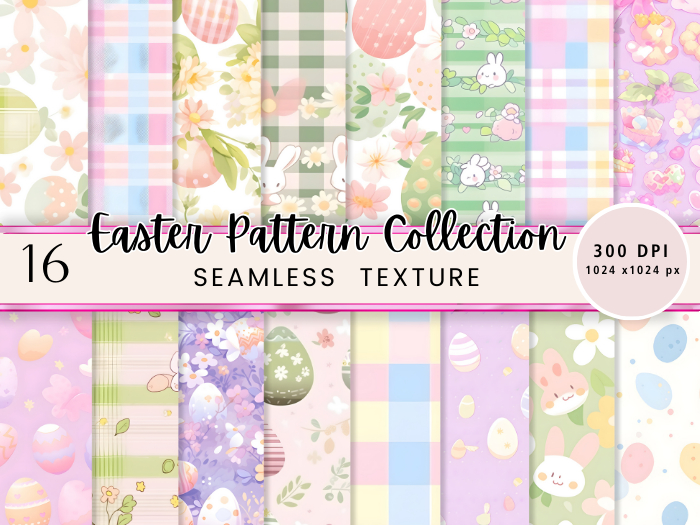 Seacloud. 16 Easter Pattern Collection Textures Seamless