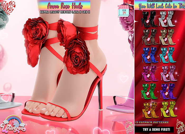 #UNIVERSA - Anna Rose Heels - FATPACK - Kupra - Reborn - Legacy - GenX - LaraX