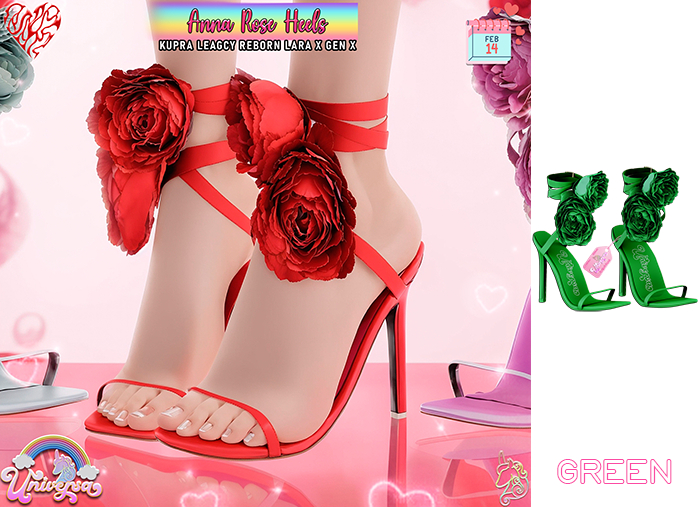 #UNIVERSA - Anna Rose Heels - Green - Kupra - Reborn - Legacy - GenX - LaraX