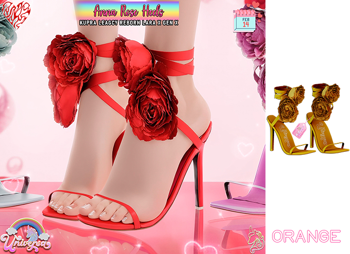 #UNIVERSA - Anna Rose Heels - Orange - Kupra - Reborn - Legacy - GenX - LaraX