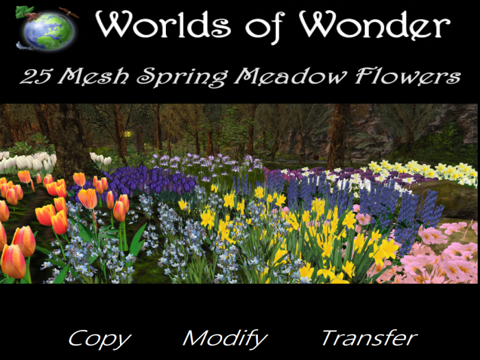 WoW 25 Mesh Spring Meadow Flowers