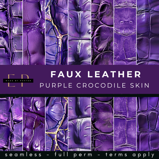 Made by Porter - Faux Leather Purple Crocodile Skin