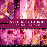 Made by Porter - Specialty Fabric Gold and Pink Liquid Pattern
