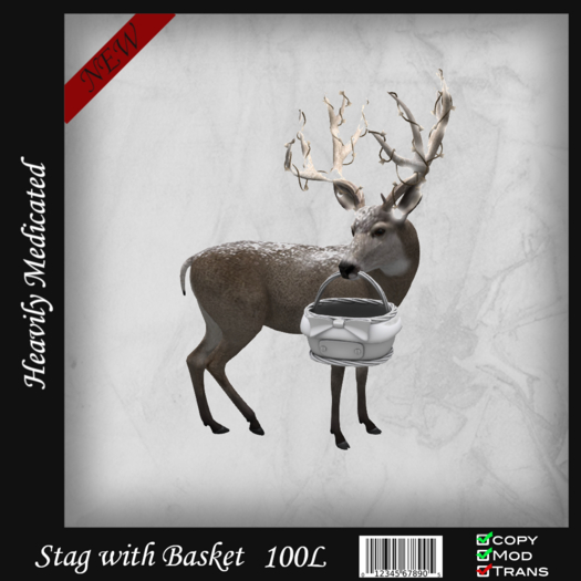 stag with basket