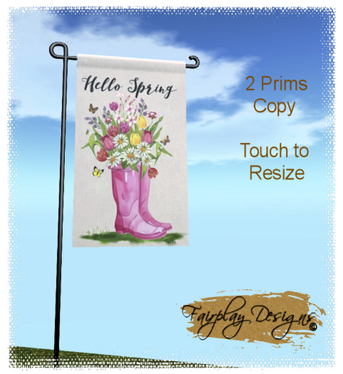 ~R~Hello Spring Yard Flag~