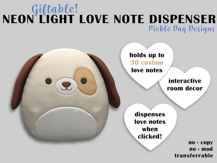 Pickle Day Designs - Love Note Dispenser (plush dog)