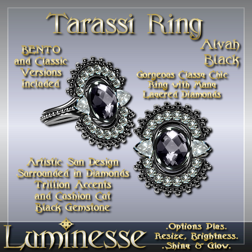TARASSI Alvah BENTO Ring OP - Black Diamond Black